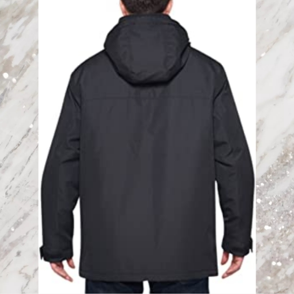 *Weather Ready* Weatherproof Men's Water Resistant Jacket w/Hood Black XL - Picture 2 of 6